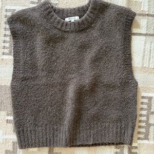 Madewell Brown Crew Neck Sleeveless Sweater